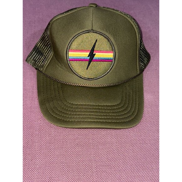 Friday Feelin Electric Hat in Olive One Size New Womens Trucker Baseball Cap - Picture 4 of 11